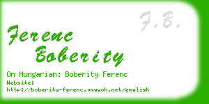 ferenc boberity business card